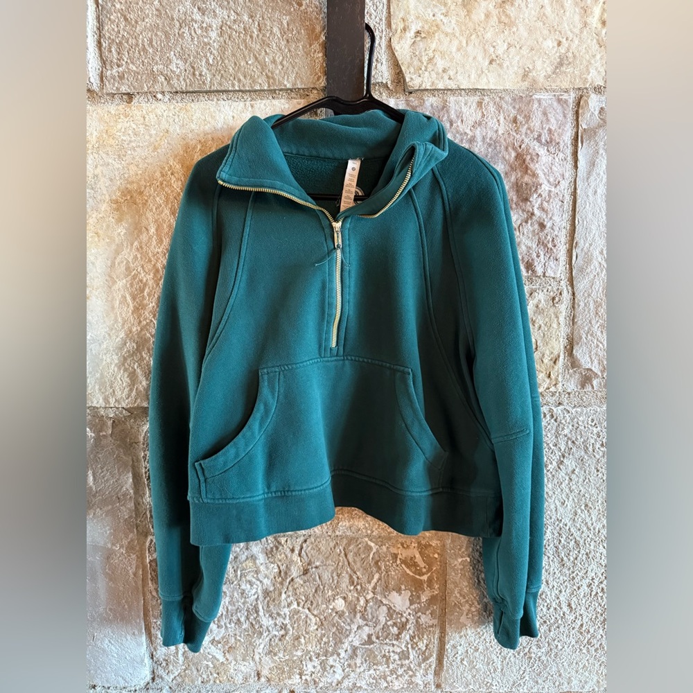 Lululemon Scuba Teal Half-Zip Hooded Pullover Sweatshirt - Women